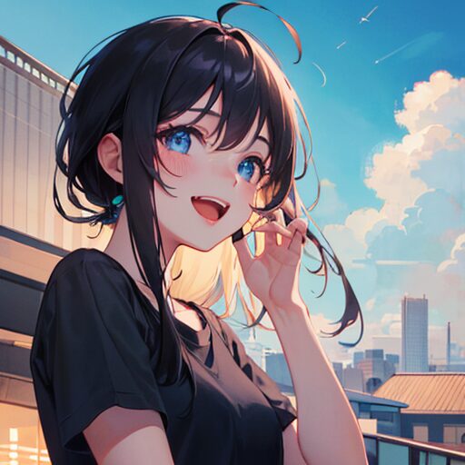 AIイラスト:笑う少女