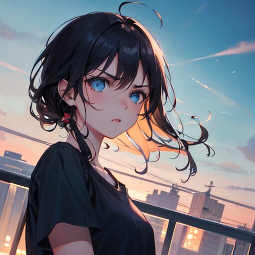 AIイラスト:怒る少女
