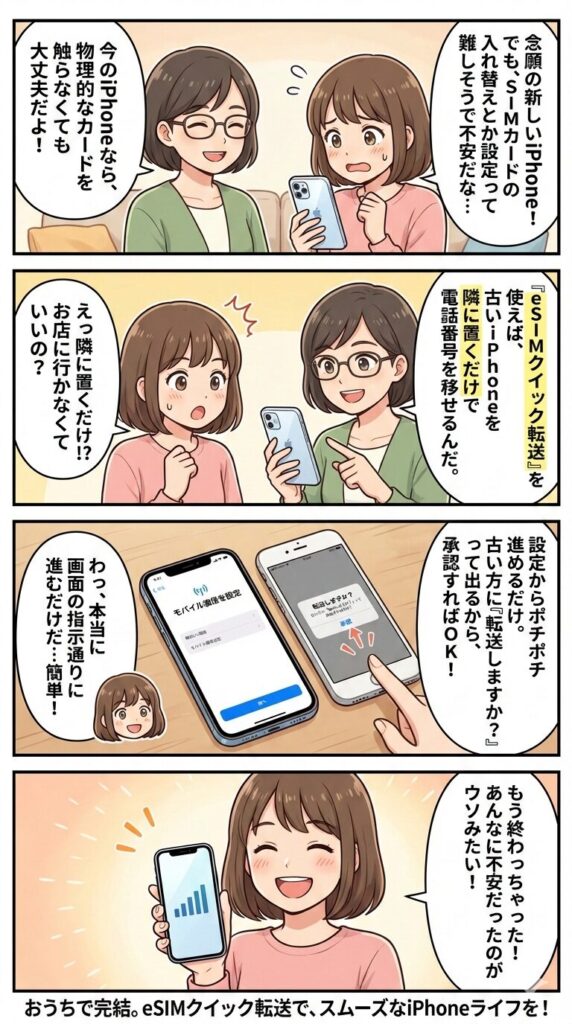 【初心者向け】eSIMクイック転送のやり方を徹底解説｜旧iPhoneから簡単にデータ移行